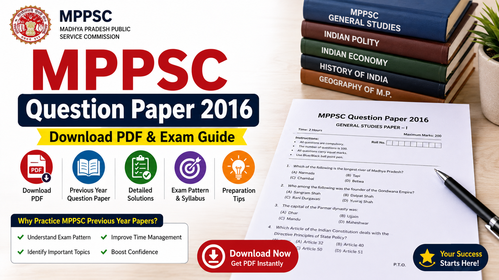 MPPSC Question Paper 2016